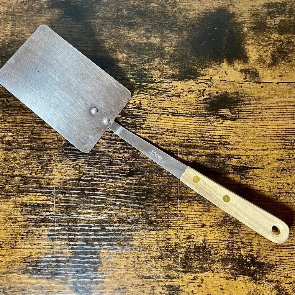 Vintage ROBINSON Stainless Spatula Turner Flipper 12” Wood Handle USA